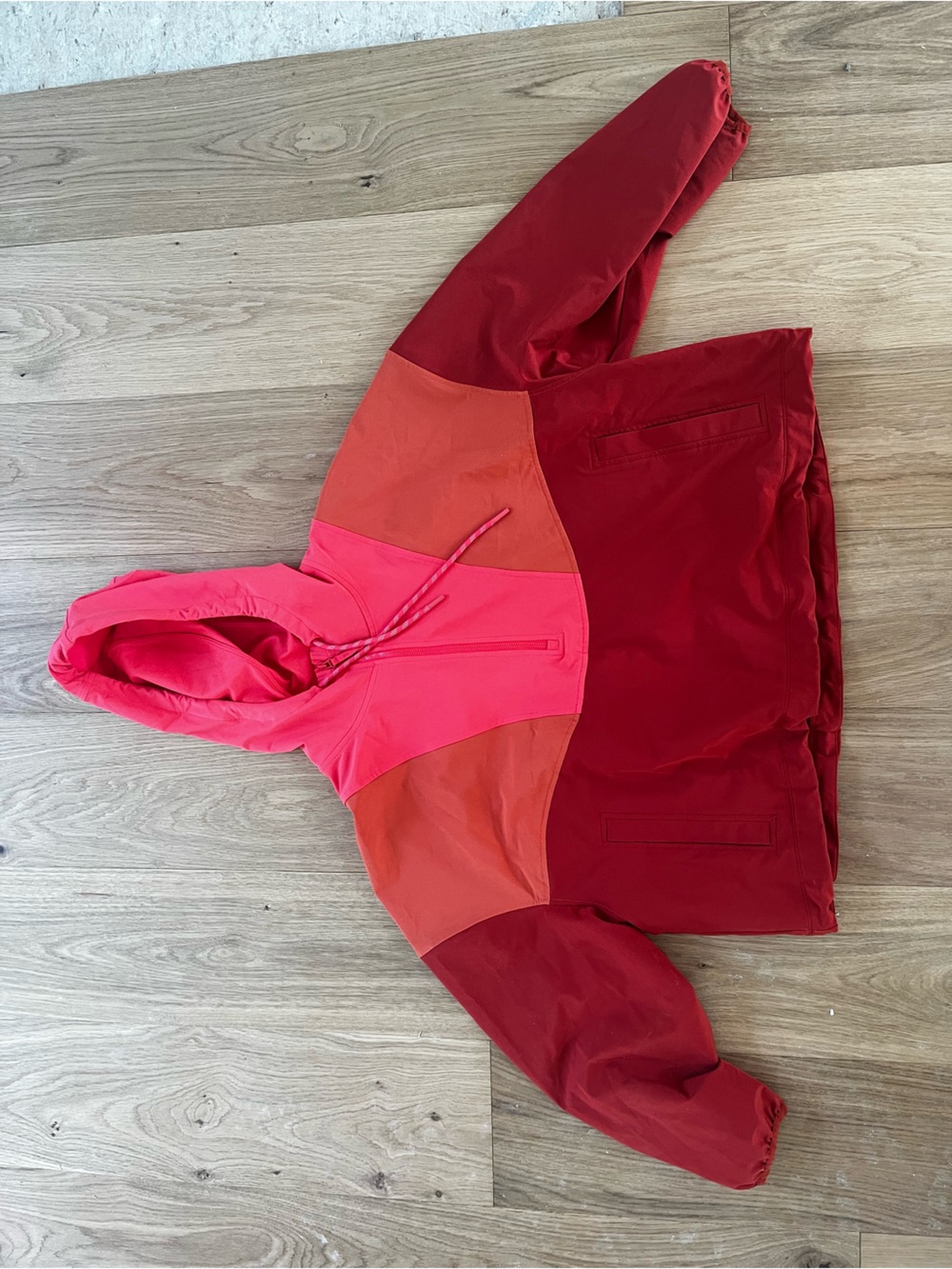Old Navy Colorblock Hooded Stretch Jacket - Red, Coral, Pink